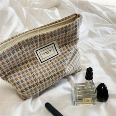 Large Canvas Makeup Bag Zipper Travel Toiletry Organizer