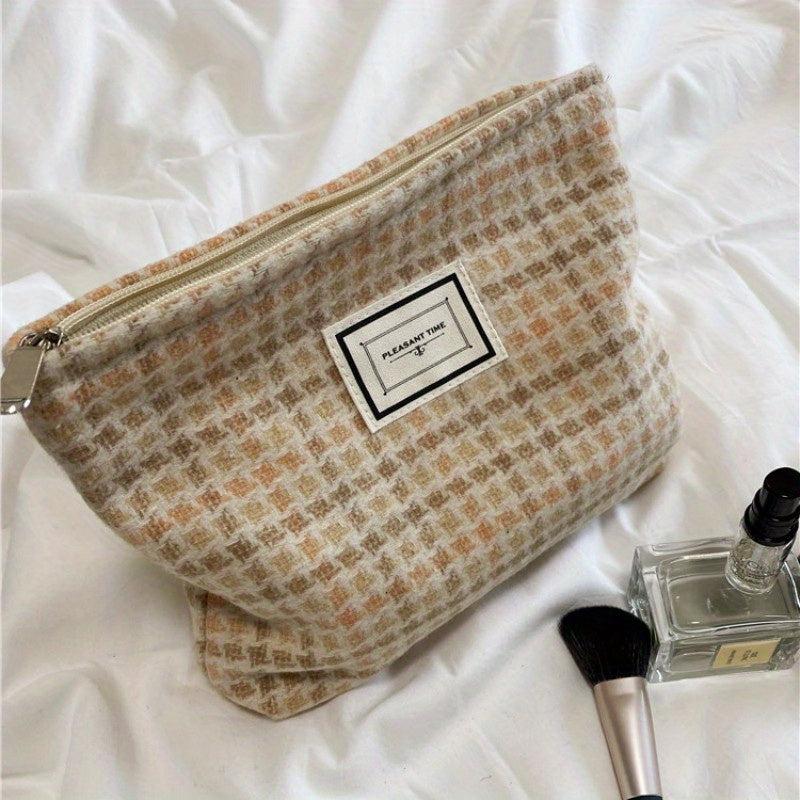 Large Canvas Makeup Bag Zipper Travel Toiletry Organizer