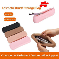 Silicone Makeup Brush Holder with Zipper Closure