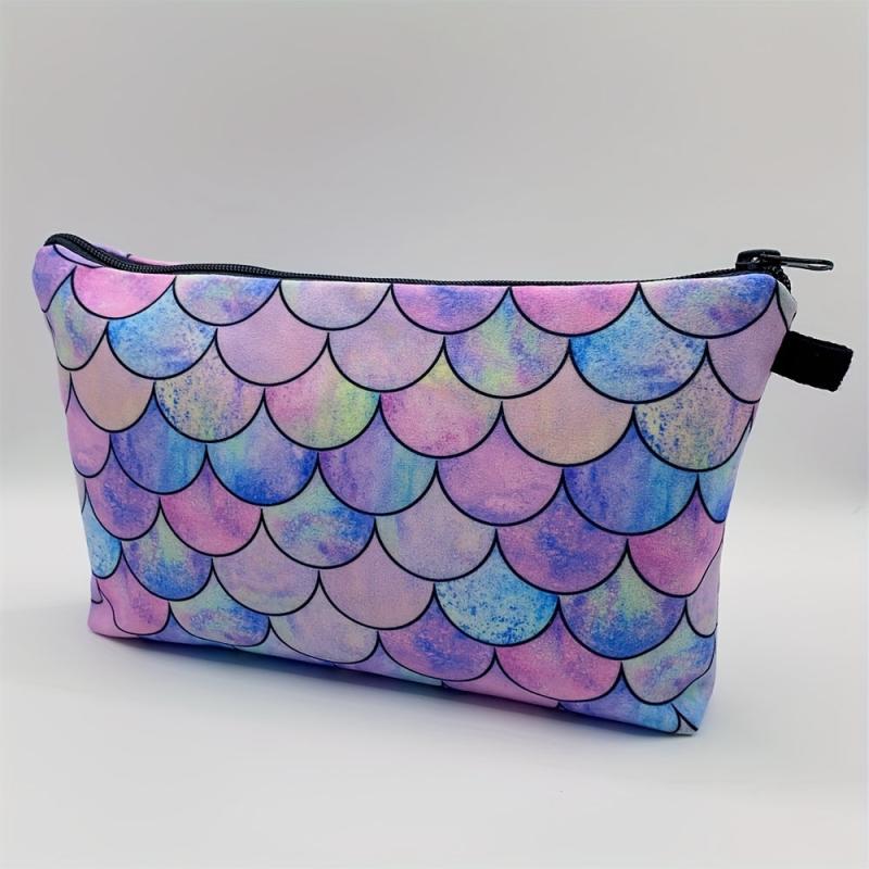 Mermaid Fish Scale Makeup Bag Cosmetic Travel Toiletry Pouch Organizer