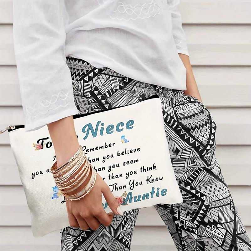 Gift For Niece Girl Cosmetic Bag You Are Braver Than You Think Love Auntie
