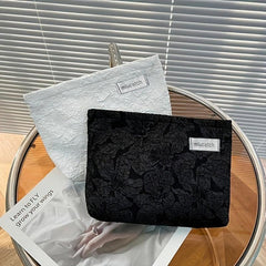 Floral Pattern Makeup Bag Roomy Cosmetic Bag Travel Portable Toiletry Bag