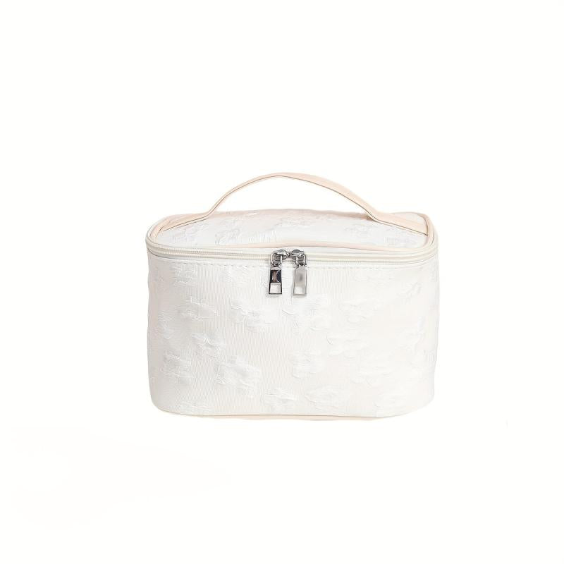 Portable Cosmetic Bag Wrinkled Flower Toiletry Organizer Case Makeup Pouch