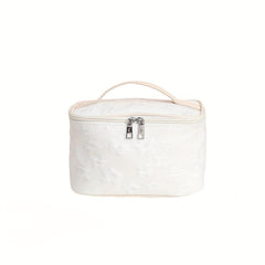 Portable Cosmetic Bag Wrinkled Flower Toiletry Organizer Case Makeup Pouch