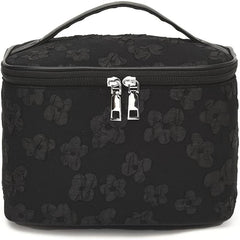 Portable Cosmetic Bag Wrinkled Flower Toiletry Organizer Case Makeup Pouch