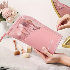 Makeup Brush Organizer Bag Travel Makeup Brushes Holder Stand up Makeup Cup