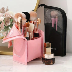 Makeup Brush Organizer Bag Travel Makeup Brushes Holder Stand up Makeup Cup