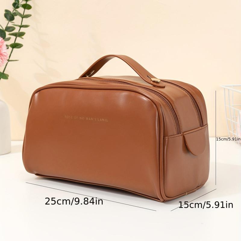 Large Capacity Travel Cosmetic Bag For Women Makeup Bag PU Leather Waterproof