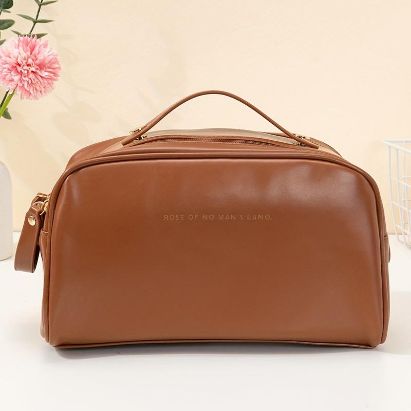 Large Capacity Travel Cosmetic Bag For Women Makeup Bag PU Leather Waterproof