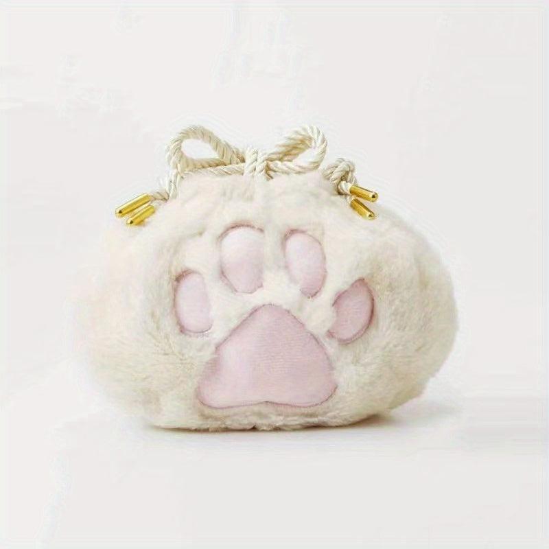Plush Cat Claw Makeup Bag Dark Gray