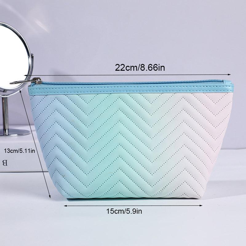 Large Capacity Gradient Makeup Bag Colorful Storage Travel Portable Zipper Bag