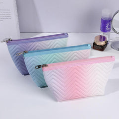 Large Capacity Gradient Makeup Bag Colorful Storage Travel Portable Zipper Bag