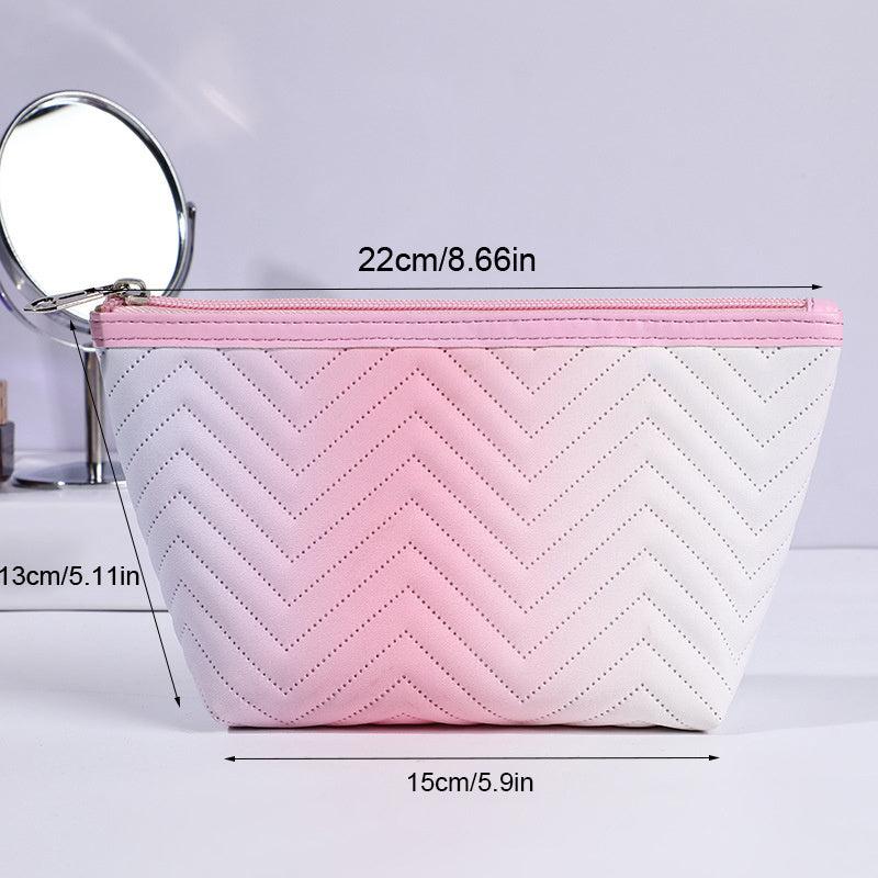 Large Capacity Gradient Makeup Bag Colorful Storage Travel Portable Zipper Bag