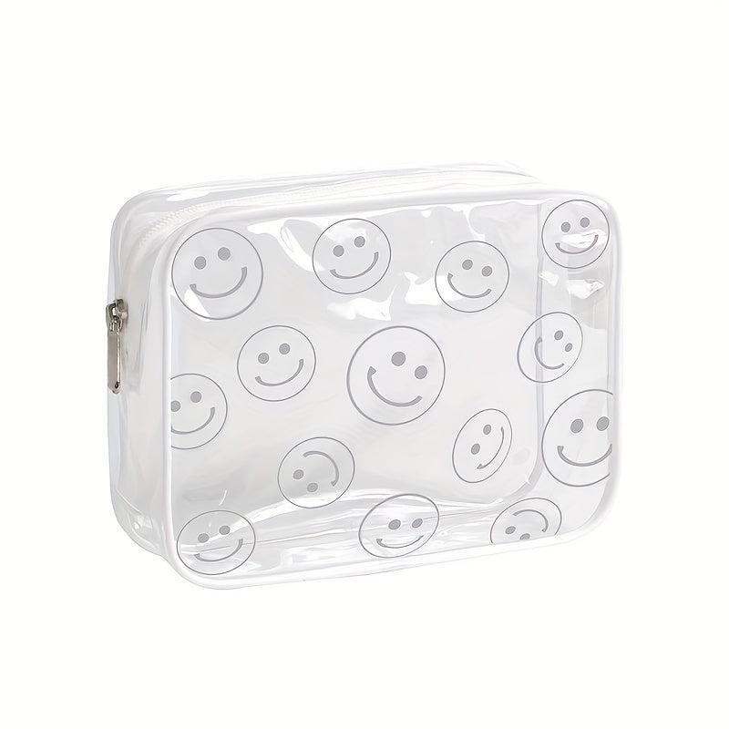 Smile Face Clear Makeup Bag Transparent PVC Waterproof Toiletry Organizer