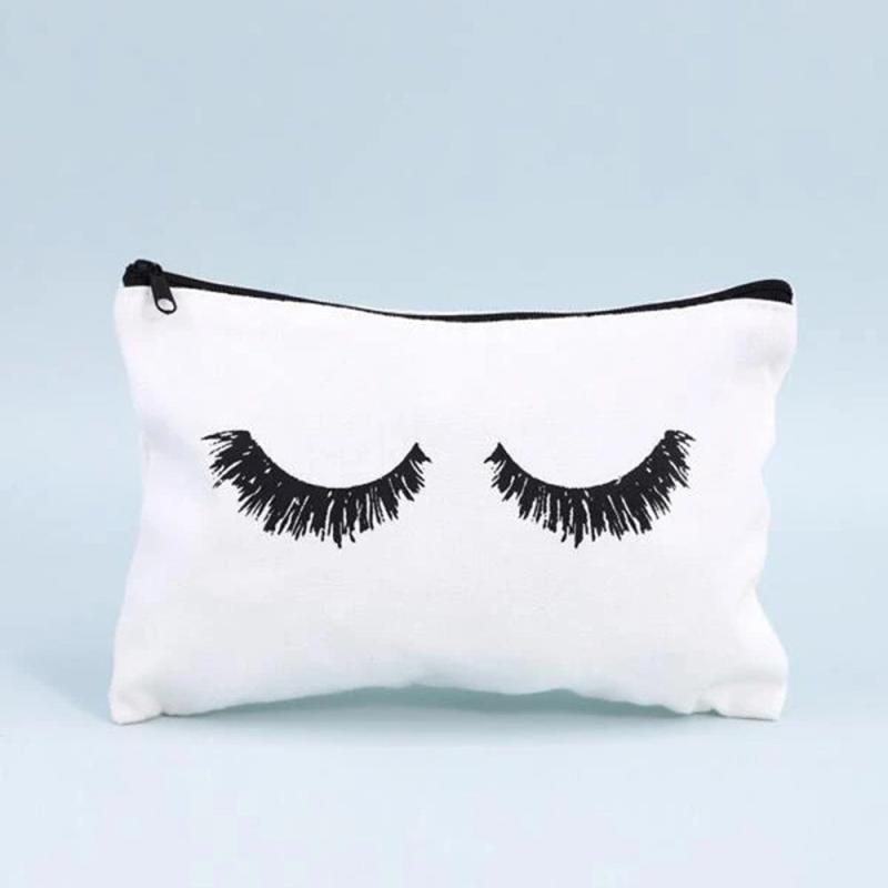 Canvas Eyelash Makeup Bag for Travel and Storage