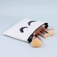 Canvas Eyelash Makeup Bag for Travel and Storage