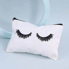 Canvas Eyelash Makeup Bag for Travel and Storage