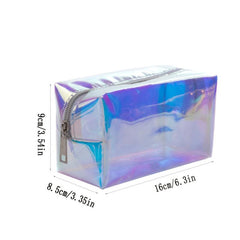 Laser Transparent Makeup Bag Waterproof Storage Bags TPU Cosmetic Zipper Purse