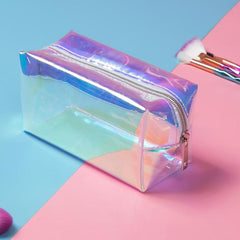 Laser Transparent Makeup Bag Waterproof Storage Bags TPU Cosmetic Zipper Purse