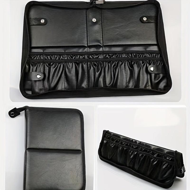Makeup Brush Bag Waterproof PU Leather Travel Makeup Brush Case