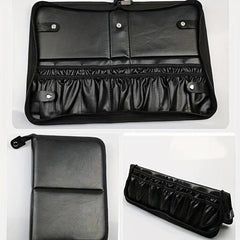 Makeup Brush Bag Waterproof PU Leather Travel Makeup Brush Case