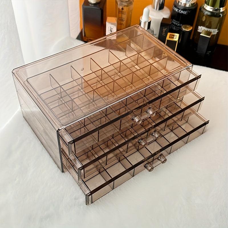 3-Drawer Jewelry Organizer Rings Earrings Holder Clear Box Gift