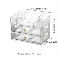 Makeup Organizer with 2 3 Drawers Brush Holder Cosmetics Organizer