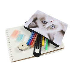 Stylish Cat Pattern Travel Makeup Bag