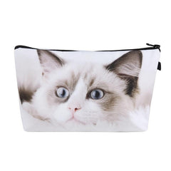Stylish Cat Pattern Travel Makeup Bag