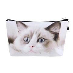 Stylish Cat Pattern Travel Makeup Bag