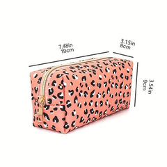 Leopard Print Cosmetic Bag Roomy Makeup Pouch Water Resistant Toiletry Bag