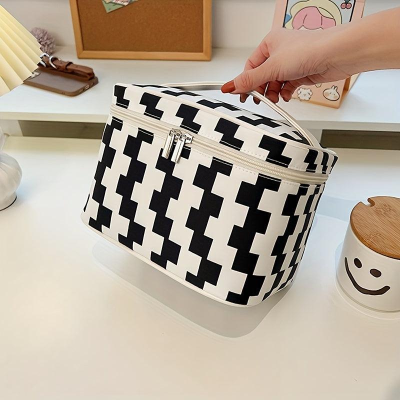Portable Large Capacity Cosmetic Bag with Handle for Toiletries
