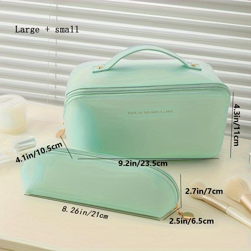 Large Capacity Waterproof PU Leather Travel Cosmetic Bag