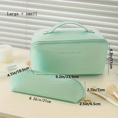 Large Capacity Waterproof PU Leather Travel Cosmetic Bag