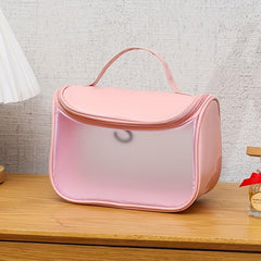 Translucent Makeup Bag With Hanging Hook Large PU Make Up Bag
