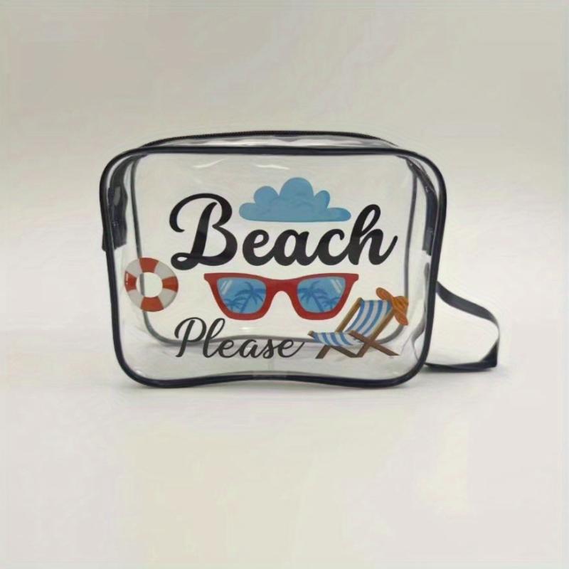 Printed Cosmetic Bag Transparent PVC Toiletry Bag Waterproof Travel Storage