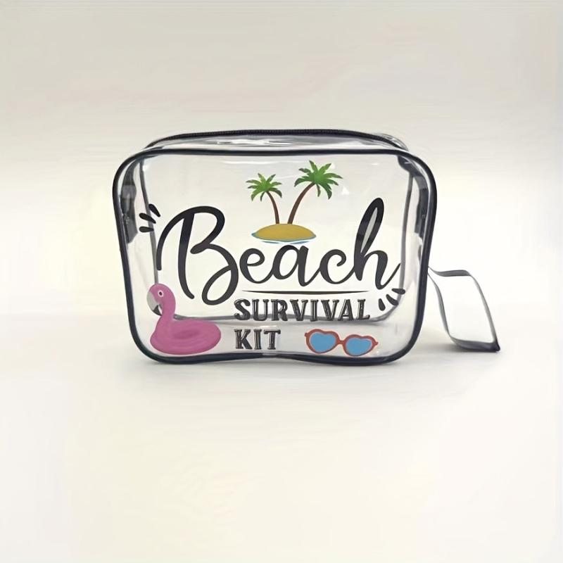 Printed Cosmetic Bag Transparent PVC Toiletry Bag Waterproof Travel Storage