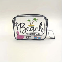 Printed Cosmetic Bag Transparent PVC Toiletry Bag Waterproof Travel Storage