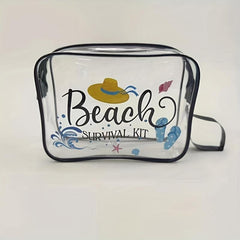 Printed Cosmetic Bag Transparent PVC Toiletry Bag Waterproof Travel Storage
