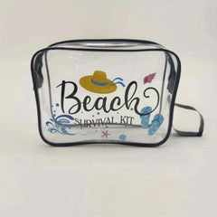 Printed Cosmetic Bag Transparent PVC Toiletry Bag Waterproof Travel Storage