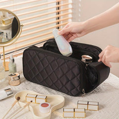 Quilted Rhombus Travel Makeup Bag Large Capacity Cosmetic Bag