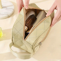 Waterproof Rhombus Makeup Bag Large Zipper Cosmetic Pouch