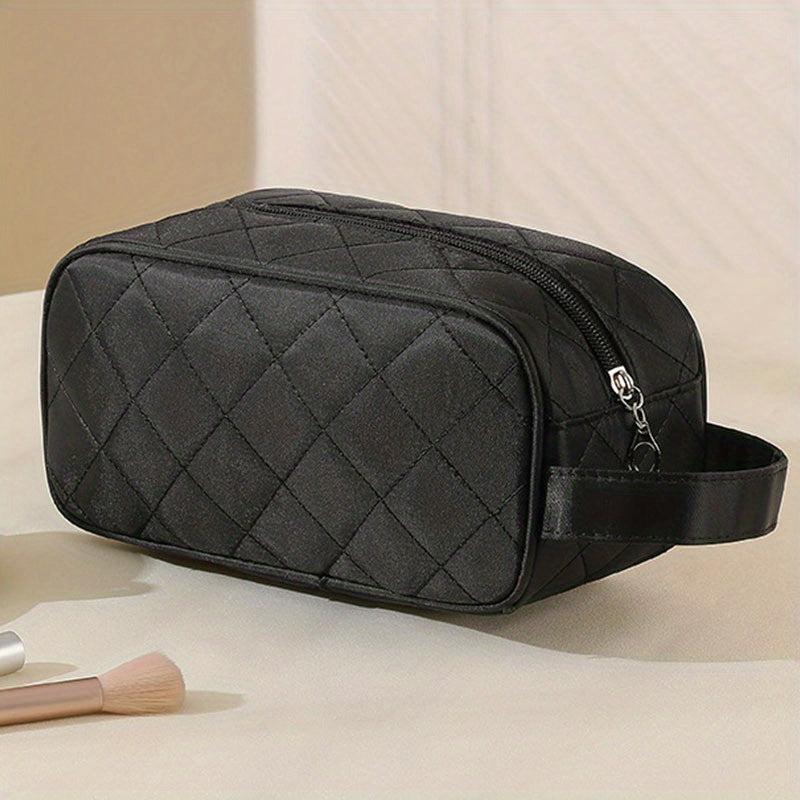 Waterproof Rhombus Makeup Bag Large Zipper Cosmetic Pouch