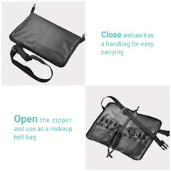 Makeup Brush Bag Waist Pack with Multiple Pockets