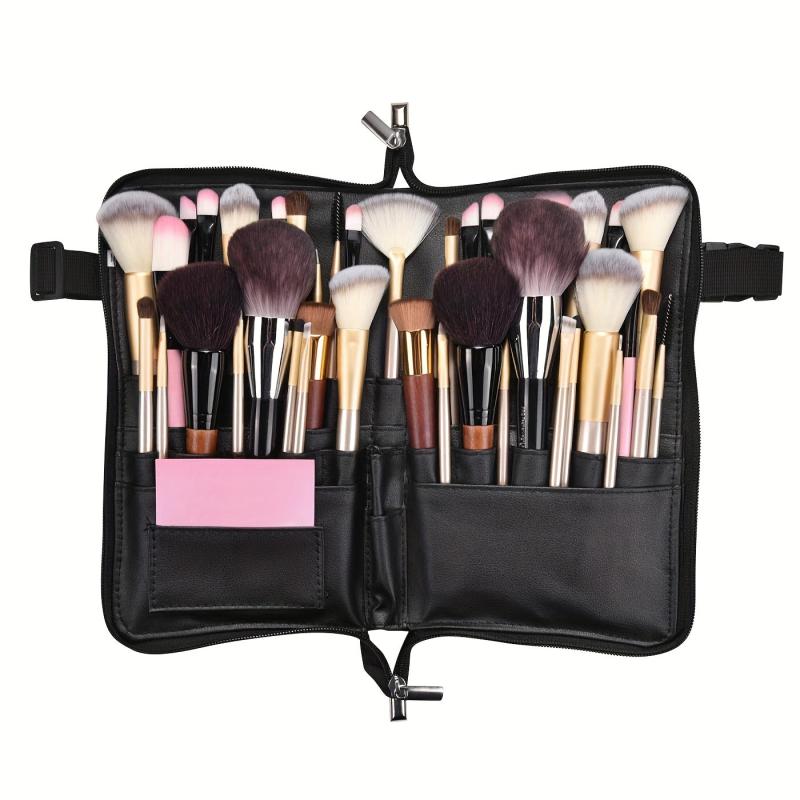 Makeup Brush Bag Waist Pack with Multiple Pockets