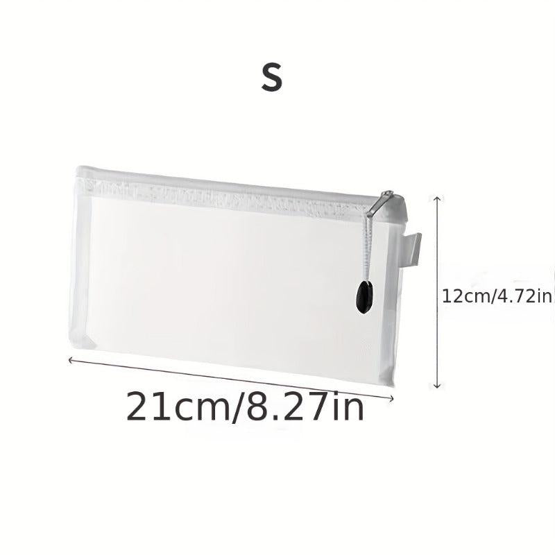 10pcs S M L Mesh Zipper Makeup Pouch Waterproof Zip File Folders