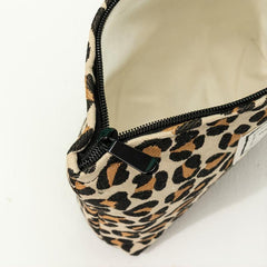 Leopard Print Cosmetic Bag Large Capacity Makeup Travel Pouch Yellow
