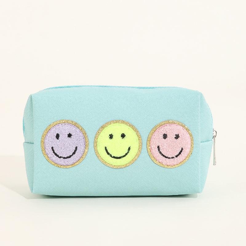 Waterproof Cosmetic Bag w/ Embroidered Letter Stickers - Stylish Storage