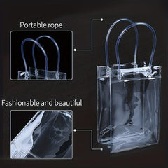 Clear Makeup Bag With Handle Transparent Toiletry Bag Gift Wrap Tote Bag