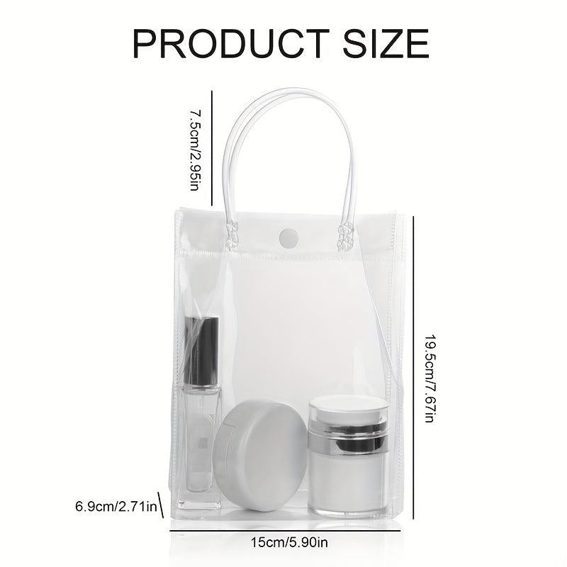 Clear Makeup Bag With Handle Transparent Toiletry Bag Gift Wrap Tote Bag
